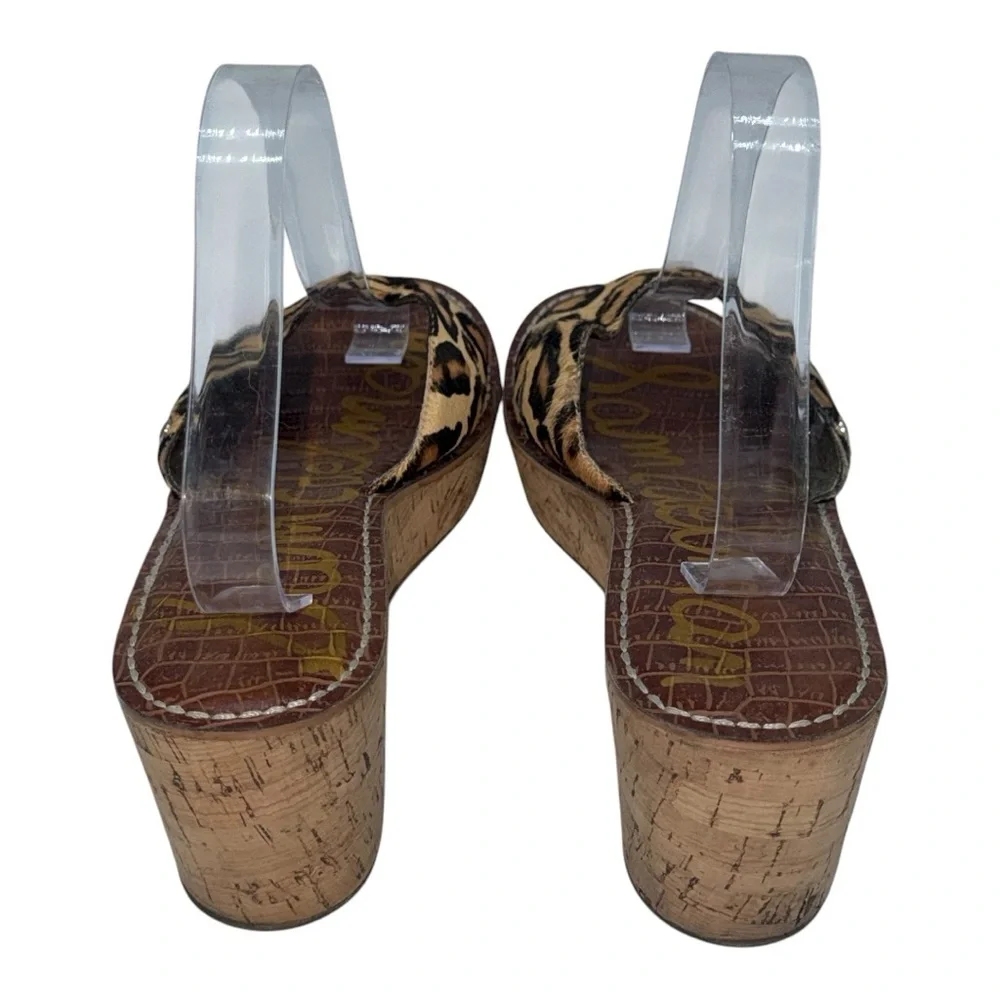 4056. Sam Edelman‎ Women's Leopard Print Cork Wedge Sandals Size 10